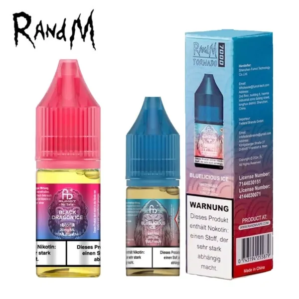 RandM Liquids Flasche mit E-Liquid für Vapes in verschiedenen Geschmacksrichtungen, jetzt bei Vaperking kaufen